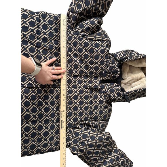 NWOT BODEN Skye Puffer Coat Tan Black Chain Geo size 12 - Picture 9 of 16